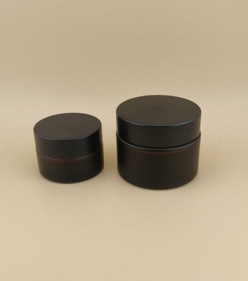 Schön gestaltete schwarze Brille Creme Jar mit Schraubdeckel für Lotion