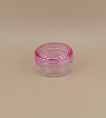 Clear Plastic Cream Jar with Pink Screw Lid for Skincare