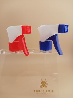 Triggersprüher Kosmetik 28mm 28/400 28/410 gerippt Blau Weiß tragbar Handpumpe Kunststoff Hochleistungsreinigung
