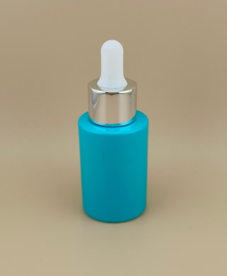 Neues Design Cyan Glatte Runde Tropfflasche K-GBL30 für Essenz