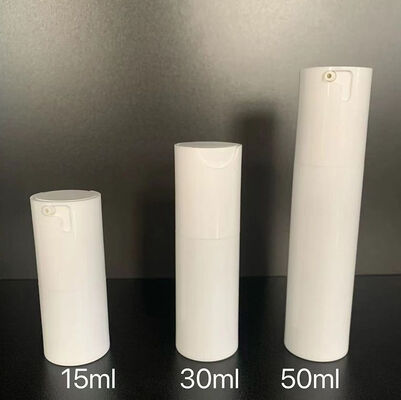 Luxuriöse kundenspezifische Airless-Pumpflasche aus weißem, mattem Twist, 30 ml, Kunststoff-Pumpflasche mit ABS-Pumpenkopf