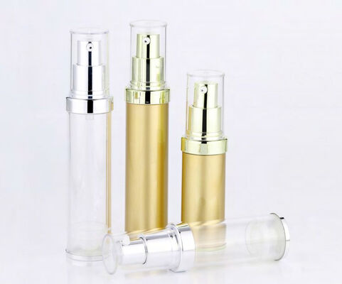 Kosmetische Verpackung Runde Kunststofflotion Creme Leere luftlose Flasche mit Pumpenkopf