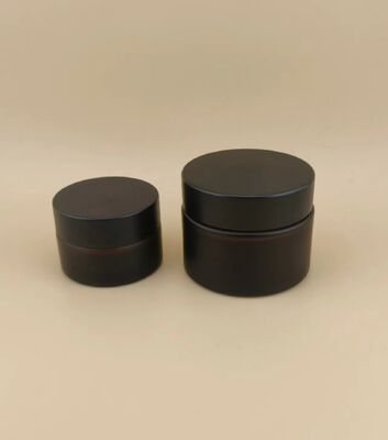 Schön gestaltete schwarze Brille Creme Jar mit Schraubdeckel für Lotion