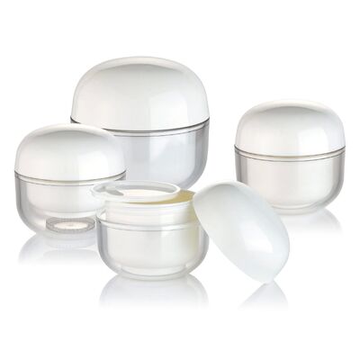 OEM Weißes PP 30g Creme Kosmetik rundes Glas mit Kappe für Kosmetik