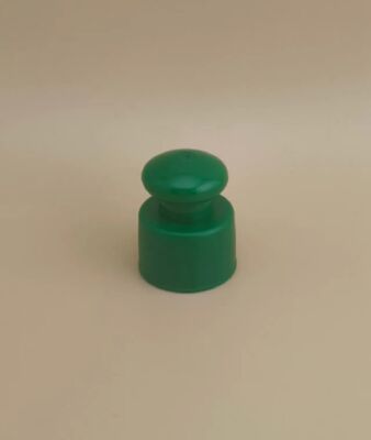 Grüner Kunststoff-Glattverschluss mit Knopf für Kosmetikflaschen