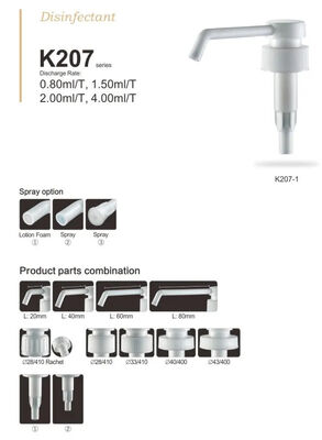 Multi-Scene Seife Lotion Dispenser Ersatzpumpe LDPE Material recycelt K207-2
