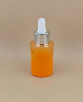 Neues Design Klar Gradual Change Orange Glatte runde Tropffflasche für Essenz