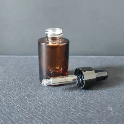 Bestseller Transparent 30ml 1oz Leere Haaröl Verpackung Custom Frosted Kosmetik Serum Tropffflasche Glasflasche mit Pipette