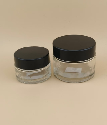 Schön gestaltet, klares Glas, Creme-Glas mit Schraubdeckel für Lotion
