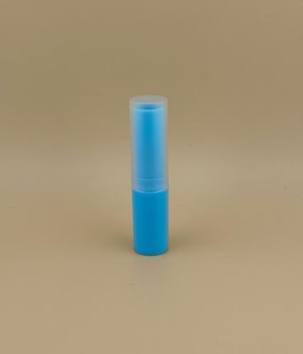 Blaues kleines Lippenbalsam-Verpackung mit durchsichtigem geripptem Deckel für Lippenstifte