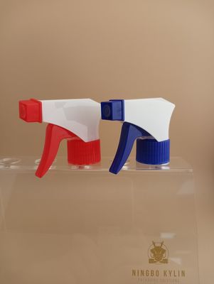 Triggersprüher Kosmetik 28mm 28/400 28/410 gerippt Blau Weiß tragbar Handpumpe Kunststoff Hochleistungsreinigung