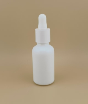 Fein gestaltete weiße, glatte, runde Tropffflasche für die Hautpflege