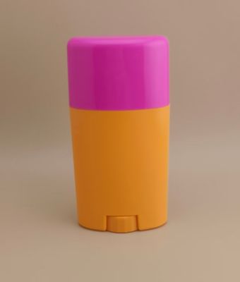 Orangener großer glatter Lippenbalsam-Verpackung mit pinkfarbenem Deckel 0802 für Lippenstifte