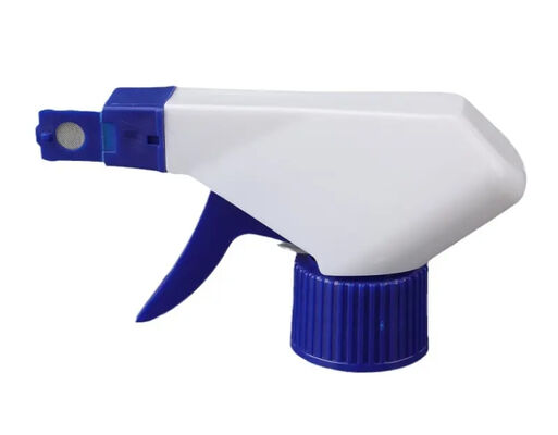 Selbstgefertigter, bunter, feiner, nebliger Triggersprüher aus Kunststoff, Wassersäulenstrahl
