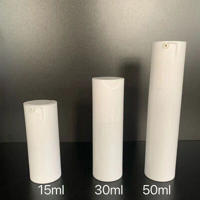 Luxuriöse kundenspezifische Airless-Pumpflasche aus weißem, mattem Twist, 30 ml, Kunststoff-Pumpflasche mit ABS-Pumpenkopf