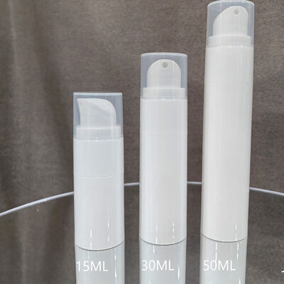 Luxuriöse kundenspezifische Airless-Pumpflasche aus weißem, mattem Twist, 30 ml, Kunststoff-Pumpflasche mit ABS-Pumpenkopf