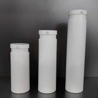 Luxuriöse kundenspezifische Airless-Pumpflasche aus weißem, mattem Twist, 30 ml, Kunststoff-Pumpflasche mit ABS-Pumpenkopf