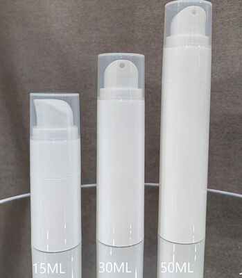 Luxuriöse kundenspezifische Airless-Pumpflasche aus weißem, mattem Twist, 30 ml, Kunststoff-Pumpflasche mit ABS-Pumpenkopf