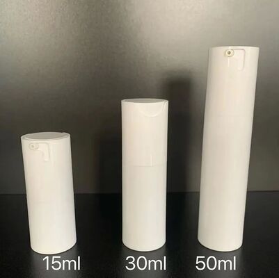 Luxuriöse kundenspezifische Airless-Pumpflasche aus weißem, mattem Twist, 30 ml, Kunststoff-Pumpflasche mit ABS-Pumpenkopf