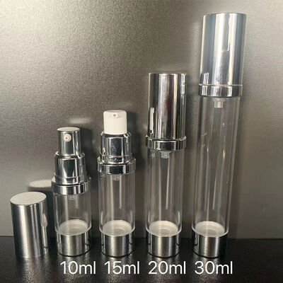 30 ml PP Kunststoff Rundzylinder Luftlose Flasche Klarkappe PP Luftlose Pumpe Hautpflege