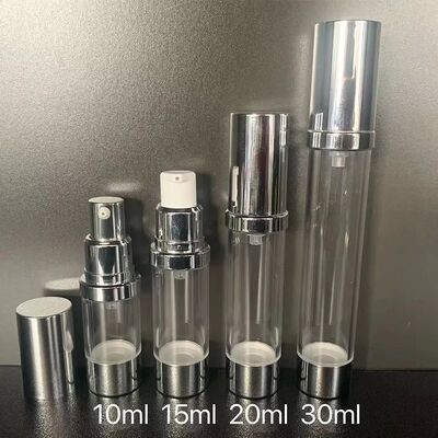 30 ml PP Kunststoff Rundzylinder Luftlose Flasche Klarkappe PP Luftlose Pumpe Hautpflege