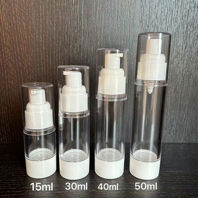 Neues Design Verpackung 15ml 30ml 40ml 50ml PP Kosmetische Luftlose Flasche Körpercreme Luftdichte Luftdichte Pumpflasche