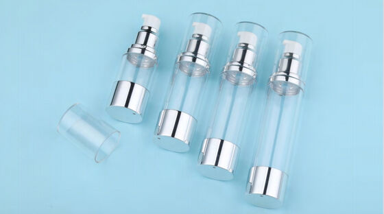 Kosmetische Verpackung Runde Kunststofflotion Creme Leere Luftlose Flasche Mit Pumpe