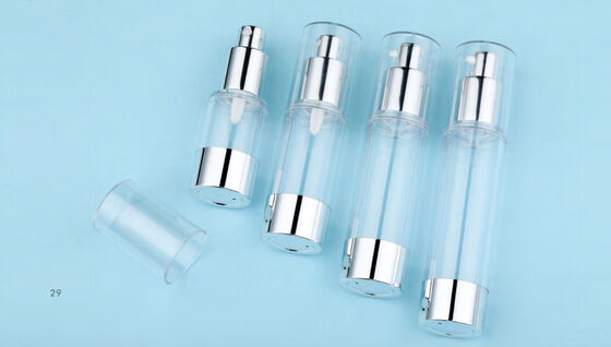 Kosmetische Verpackung Runde Kunststofflotion Creme Leere Luftlose Flasche Mit Pumpe