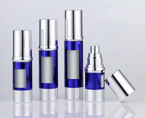 Kosmetische Verpackung Runde Kunststofflotion Creme Leere Luftlose Flasche Mit Pumpe