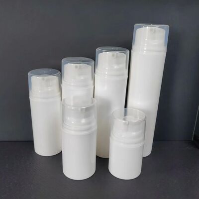 Leere 30 ml Mini-transparente Vakuum-ABS-Plastik-Lotionflasche mit weißer luftloser Pumpenkappe