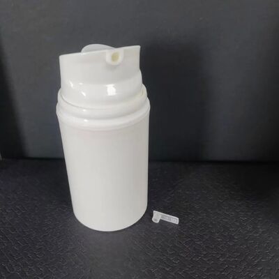 Leere 30 ml Mini-transparente Vakuum-ABS-Plastik-Lotionflasche mit weißer luftloser Pumpenkappe