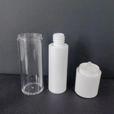 Sonnenschutzcreme-Behälter, 30 ml, Quetschpumpe, Sonnenschutzflasche, Kosmetik, Eiform, Kunststoff, individuell, leer, Sonnenschutz, weiß
