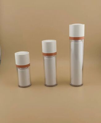 Drehflasche mit transparenter Außenhülle für Kosmetika
