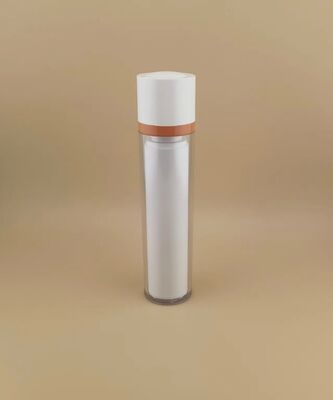 Drehflasche mit transparenter Außenhülle für Kosmetika
