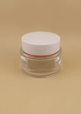 Durchsichtige Flasche Weiße Abdeckung mit Goldumrandung für Hautpflegeprodukt