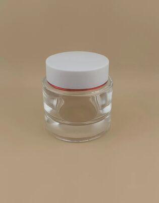 Durchsichtige Flasche Weiße Abdeckung mit Goldumrandung für Hautpflegeprodukt