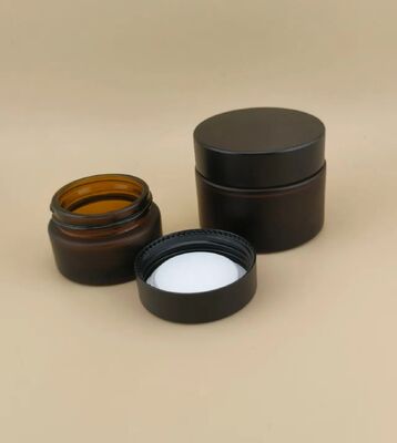 Schön gestaltete schwarze Brille Creme Jar mit Schraubdeckel für Lotion