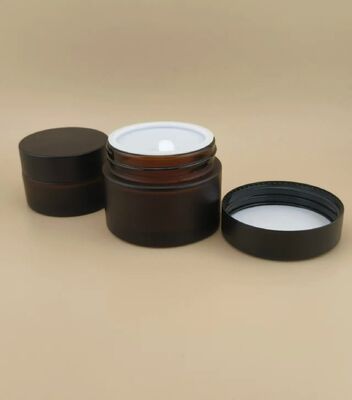 Schön gestaltete schwarze Brille Creme Jar mit Schraubdeckel für Lotion