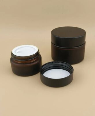 Schön gestaltete schwarze Brille Creme Jar mit Schraubdeckel für Lotion