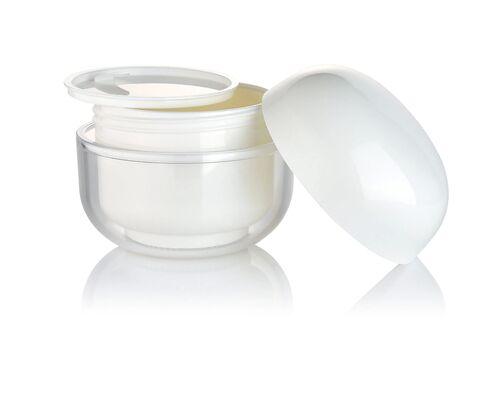 OEM Weißes PP 30g Creme Kosmetik rundes Glas mit Kappe für Kosmetik