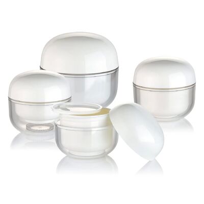 OEM Weißes PP 30g Creme Kosmetik rundes Glas mit Kappe für Kosmetik