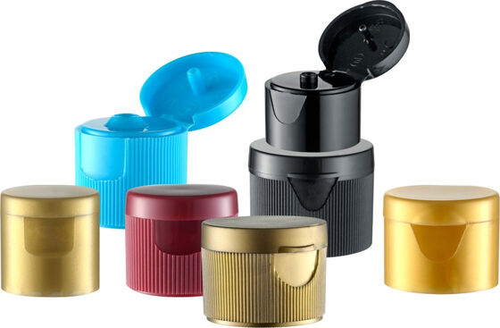 24/410 Zweifarbige Flip-Top-Kappe aus Kunststoff für Flaschen