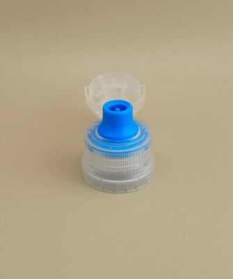 Schön gestaltet, durchsichtige, runde Plastikkappe für Hautpflegeflaschen