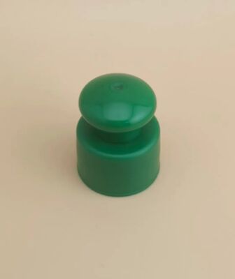 Grüner Kunststoff-Glattverschluss mit Knopf für Kosmetikflaschen