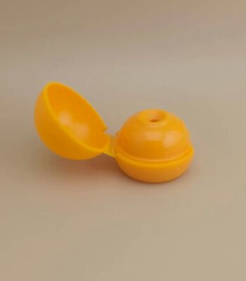 Gelber Kunststoff, glatte, matte, kugelförmige Kappe für Kosmetikflaschen