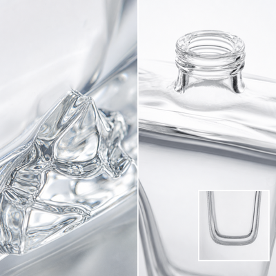 Hochwertiges superklares leeres Parfümglas 50 ml Flaschen Glasparfümflasche
