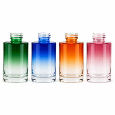 Kostenlose Muster-Diffusorflasche aus Glas mit Farbverlauf und Stick für aromatische Parfümflaschen