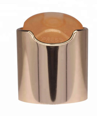 Silberne Aluminium-Kunststoff-Runde Glatte Kappe mit weißem Knopf für Hautpflegeflaschen