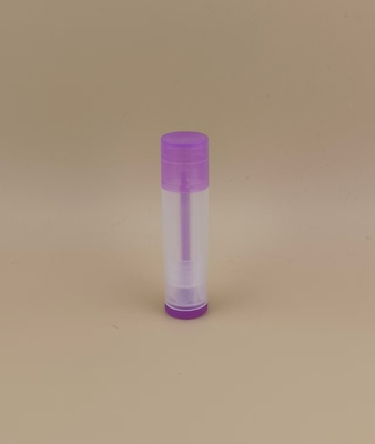 Lippenstifte, kleine, glatte, klare Lippenbalsam-Verpackung mit lila Deckel und Zertifizierung