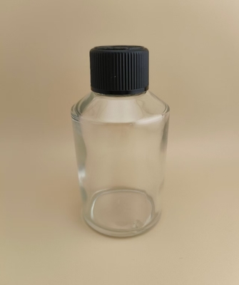 Zartes Design, klare, glatte, runde, große Glasflasche mit speziellem Deckel für Medikamente